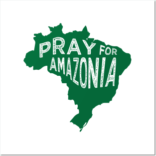 Pray for Amazonia green tee Posters and Art